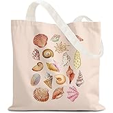 URLLUAE Blue Beach Tote Bag, Blue Coastal Coral Seashell Starfish