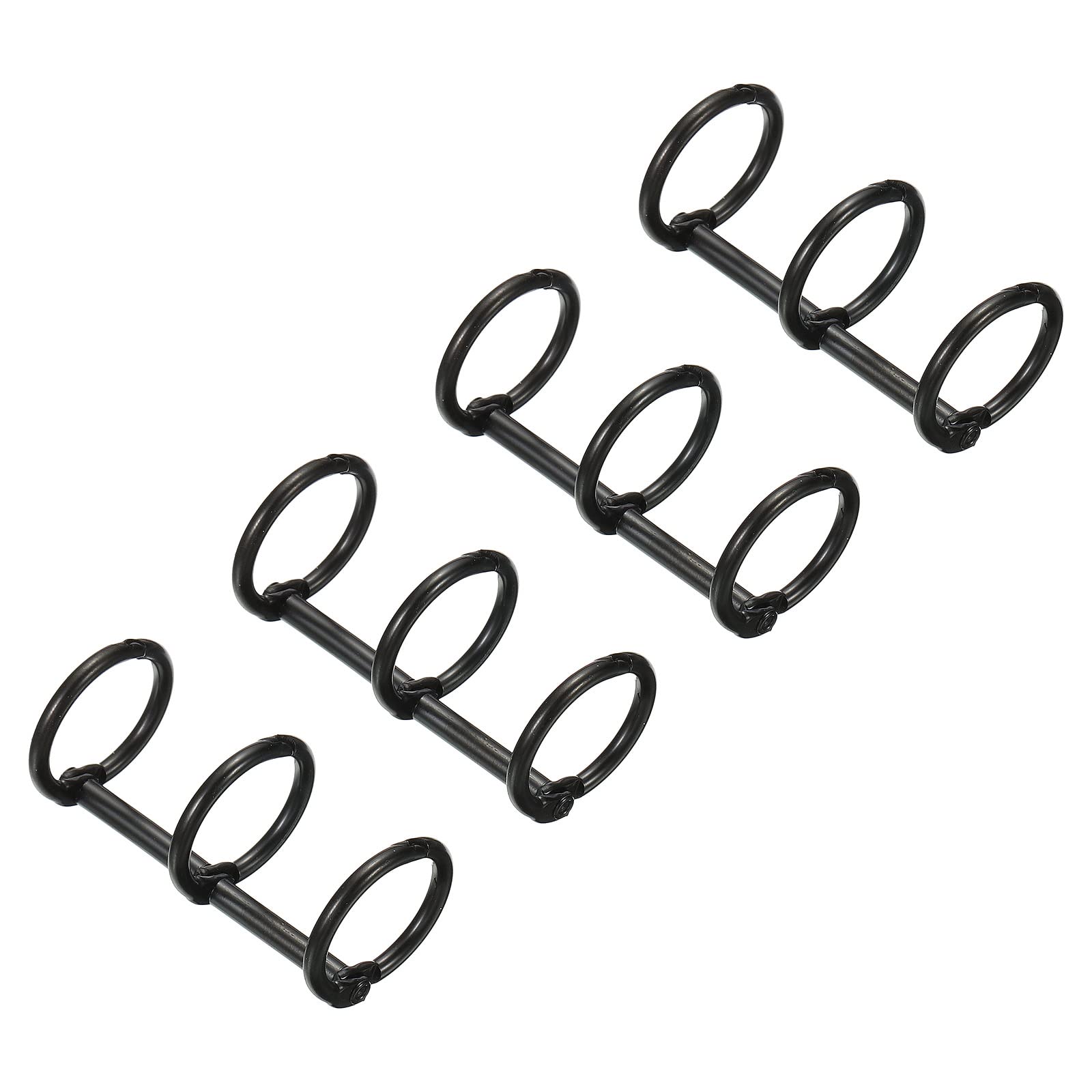 PATIKIL 0.63" Dia 3-Rings Book Rings, 4 Pack Metal Binder Rings Loose Leaf Ring Detachable for Office Desk Calendar Photo Album, Black