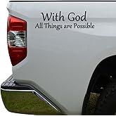 Rosie Decals With God All Things Are Possible Christian Die Cut Vinyl Decal Sticker For Car Truck Motorcycle Window Bumper Wall Decor Size- [8 inch/20 cm] Wide Color- Gloss White