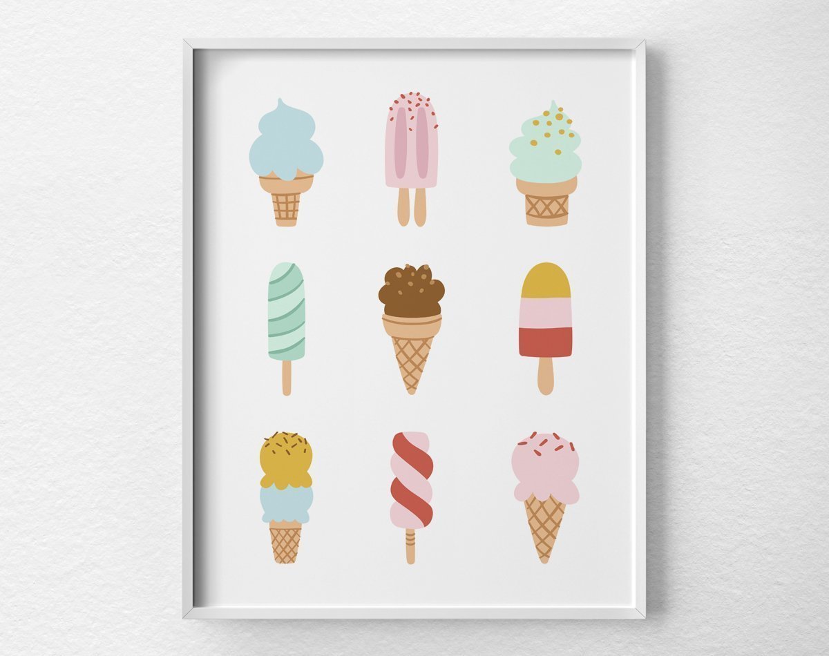Amazon Com Ice Cream Art Print Ice Cream Poster Summer Decor