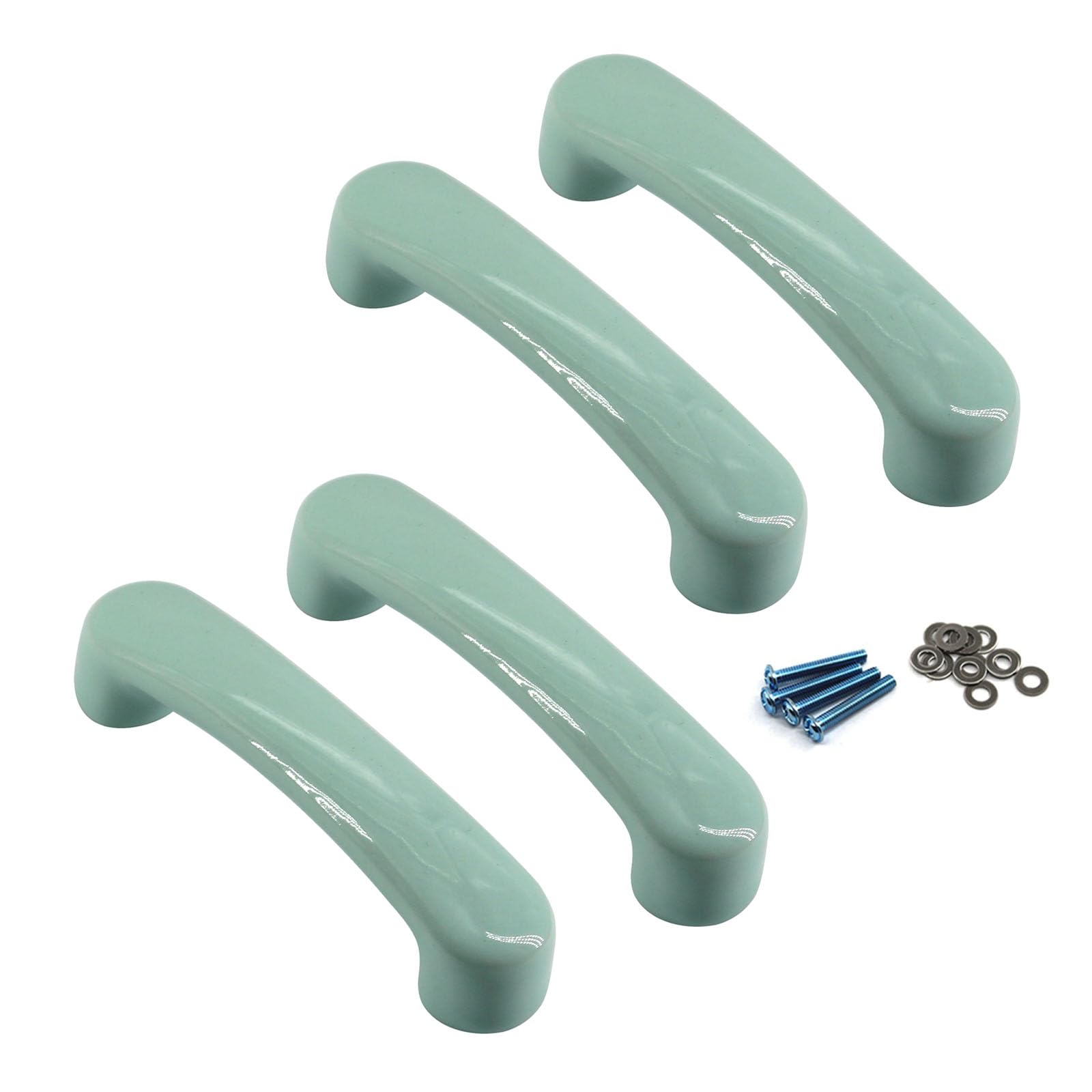 Zerniple Total Length 120mm Ceramic Door Knobs Drawer Pull Handle for Kids Room Cupboard Wardrobe Knobs (Come with Screws and Shims)