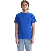 Hanes Men's Authentic-T Tagless Pocket T-Shirt, 100% Cotton, Preshrunk Heavyweight Tee, Left Chest Pocket, Crewneck Work Shirt, Durable Stitching, ComfortSoft Fabric, Deep Royal, XXX-Large