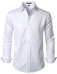 JEMITOP Men's Stretch Wrinkle Free Dress Shirts