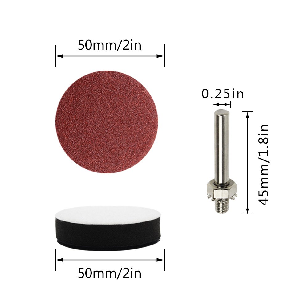 Coceca 2 Inches 100pcs Sanding Discs Pad Kit for Drill Grinder Rotary Tools with Backer Plate a Quarter Inch Shank Includes 80-3000 Grit Sandpapers: Industrial & Scientific