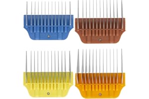 ZOLITTA 4 Wide Attachment Combs Set | #2 10mm 3/8" | #1 13mm 1/2″ | #0 16mm 5/8" | #A 19mm 3/4″ | Easy Snap-On Design
