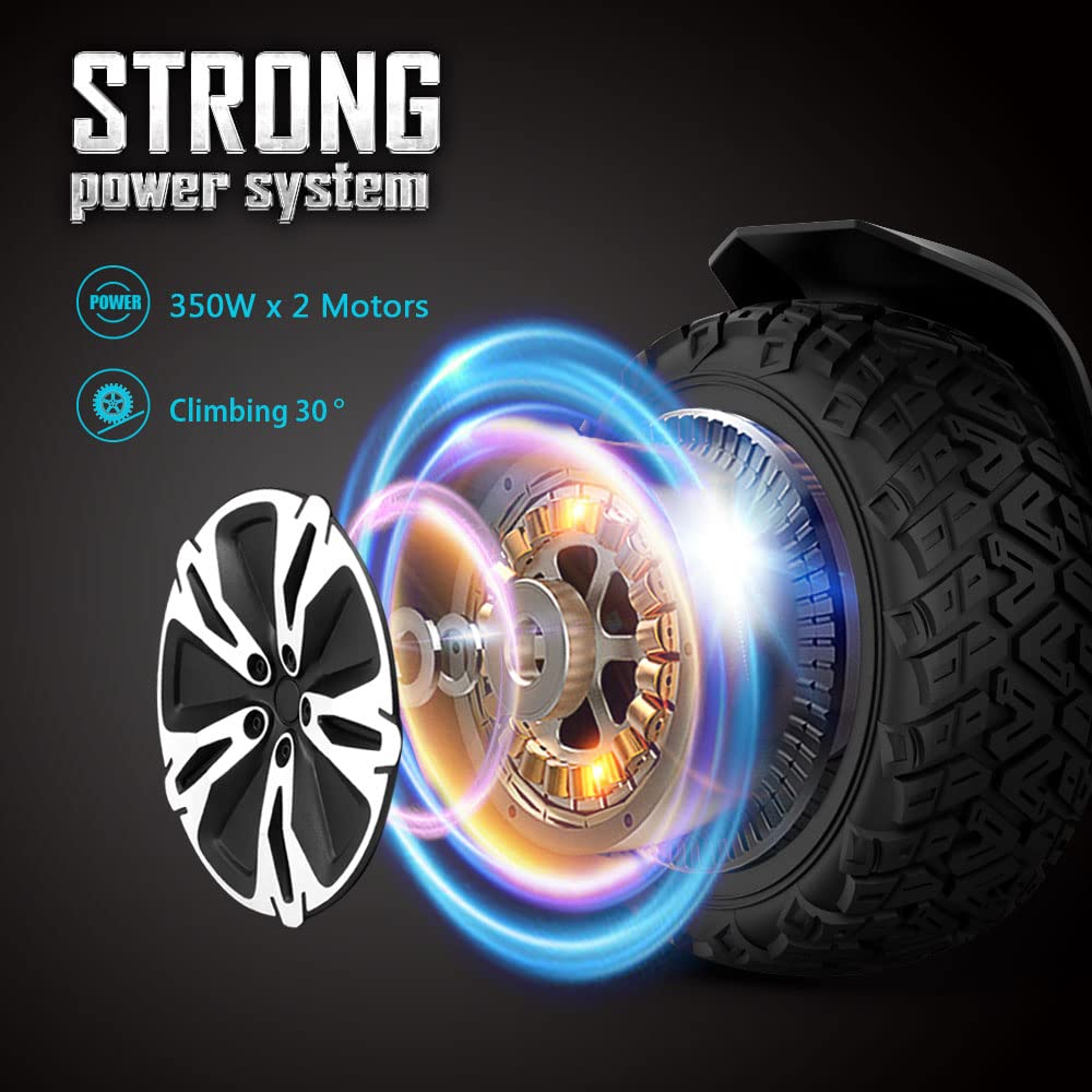 Gyroor Warrior 8.5 inch All Terrain Off Road Scooter with Bluetooth Speakers and LED Lights, UL2272 Certified Self Balancing Scooter