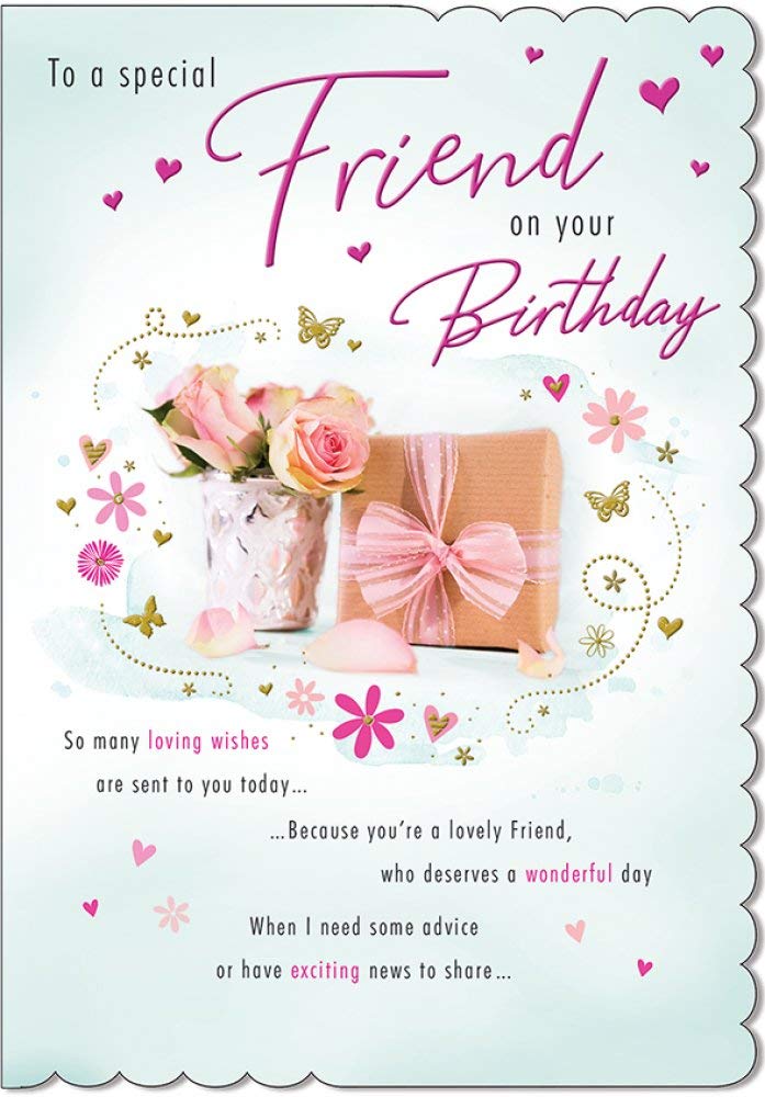 Piccadilly Greetings Traditional Birthday Card Friend - 9 x 6 inches