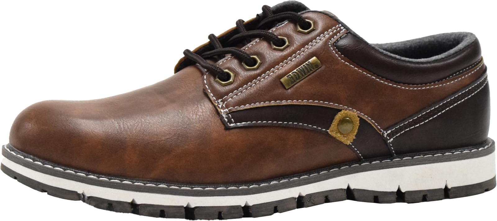 EDWIN(エドウィン) メンズ スニーカー シューズ プレーンデザイン ビジカジ カジュアル 靴ひも おしゃれ 防水 防滑 軽量 シンプル 3E 幅広 ふかふか クッション 足への負担を軽減カジュアルスニーカー