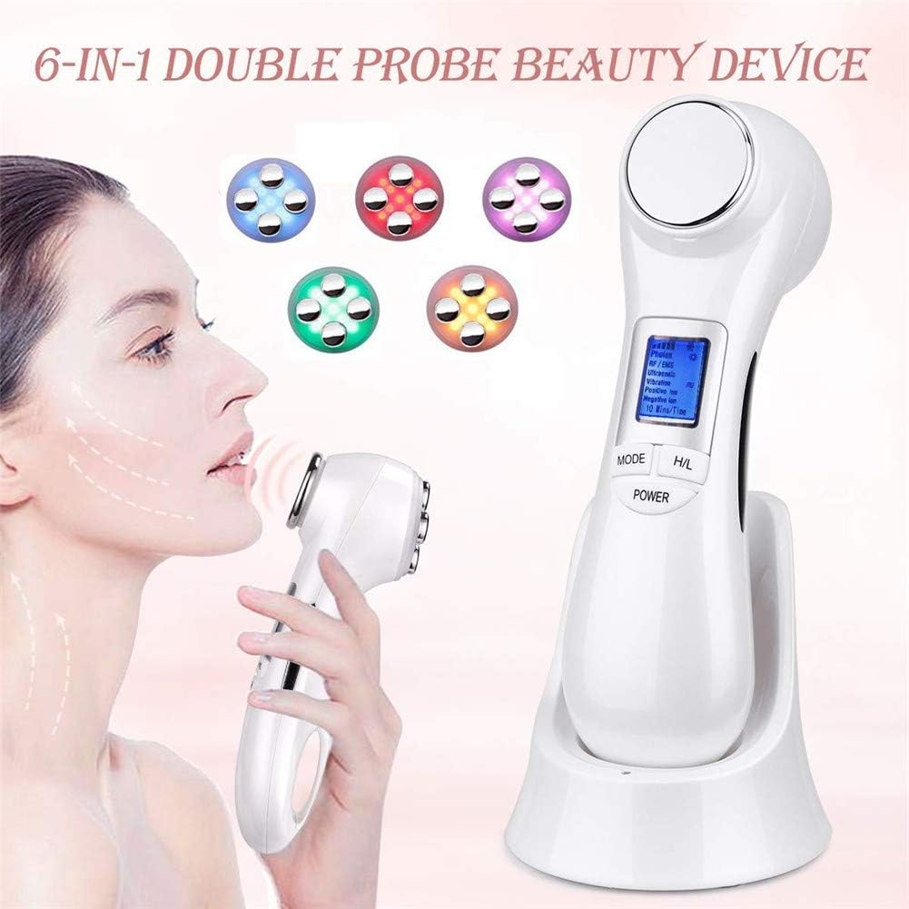 6 in 1 Face Lift Machine for Skin Firming R-F Machine Device Anti-Aging EMS Face Massger 5 Colors Facial Light Skin Tightening