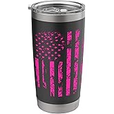 Pink American Flag Stainless Steel Insulated Tumbler