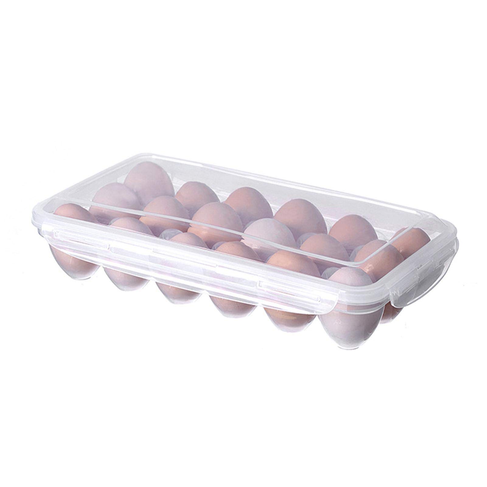 Prom-note Fridge/Freeze Binz Egg Holder, Multi-Use Storage And Transportation Box For 10/18 Eggs, Eggs Tray Transparent Thicken PP Eggs Storage Container Egg Holder For Home Refrigerator Kitchen