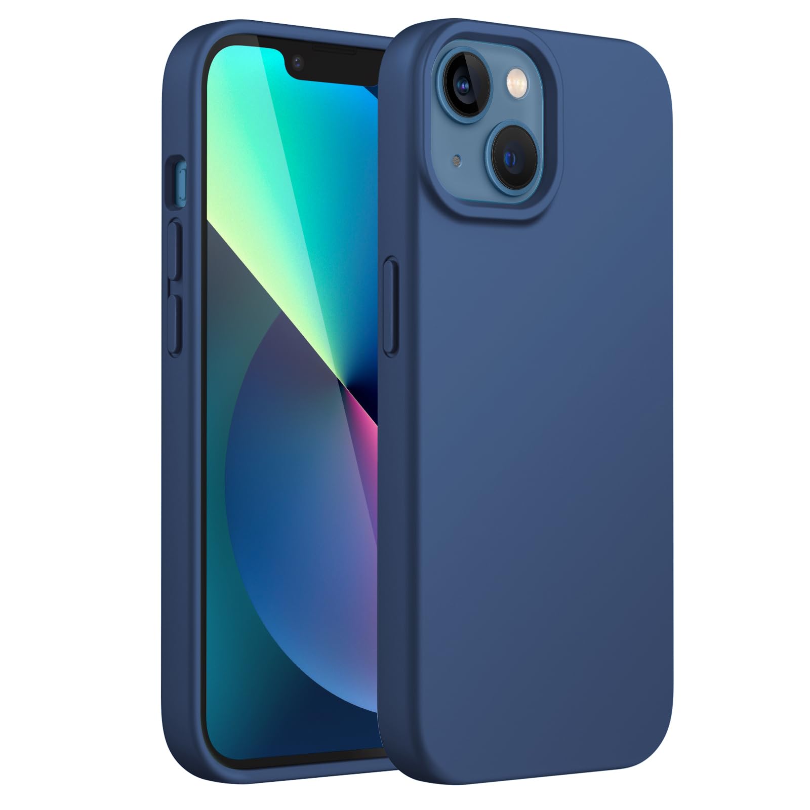JETech Silicone Case for iPhone 13 mini 5.4-Inch, Silky-Soft Touch Full-Body Protective Phone Case, Shockproof Cover with Microfiber Lining (Cobalt Blue)