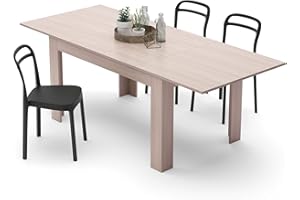 Mobili Fiver, Easy, Extendable Dining Table, Pearled Elm, Made in Italy