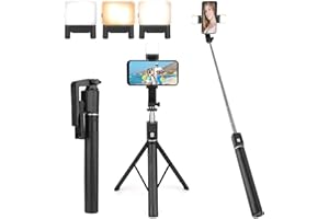 Mippko Selfie Stick Tripod with 2 Fill Lights 66.9"/170cm Extendable Rod,3 in 1 Portable Phone Tripod Stand,Compatible with iPhone/Samsung Galaxy/Nexus/HTC/Huawei Smartphone