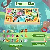 Vicloon Wooden Magnetic Fishing Bead Toy 19pc Montessori Kids 3+ view 2