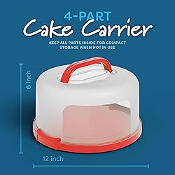 Cake Cupcake Carrier with Lid and Handle + Cake