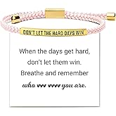 Your Always Charm Remember Who The F You are Bracelet Dont Let The Hard Days Win Bracelet Motivational Bracelet for Women Braided String Inspirational Gifts