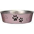 Loving Pets Bella Dog Bowls- Stainless Steel Dog & Cat Bowls - Spill Proof Dog Food Bowl, Cat Bowl, Puppy Essentials & Pet Supplies Great for Home & Travel (X-Large 65-100lbs, Grape)