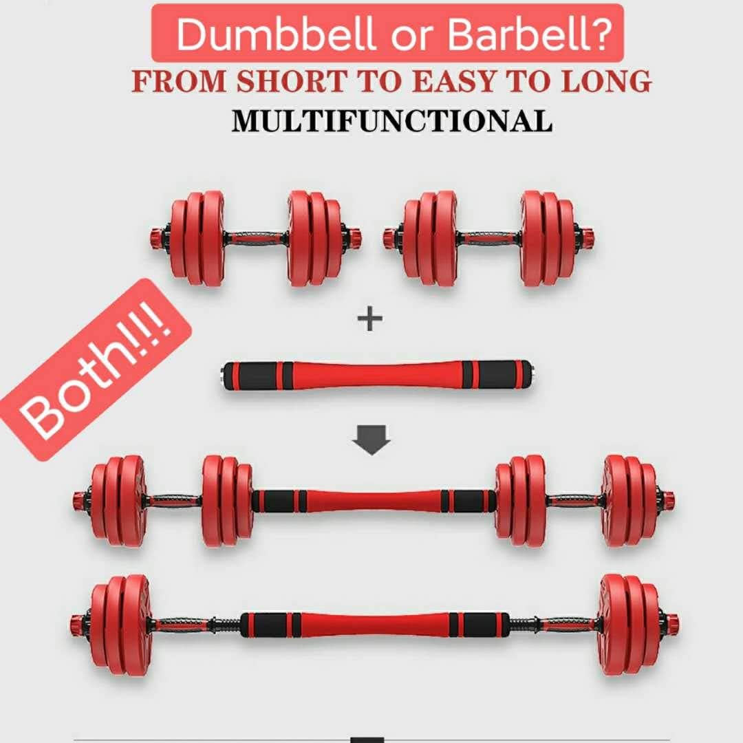 Adjustable Fitness Dumbbells Barbell weights Set, Free Weights Dumbbells Sets of weights with Connecting Rod Can Be Used As Barbells weight sets for Home Gym Work Out Training Suitable for men and women 10KG/22Lbs (2Pair)