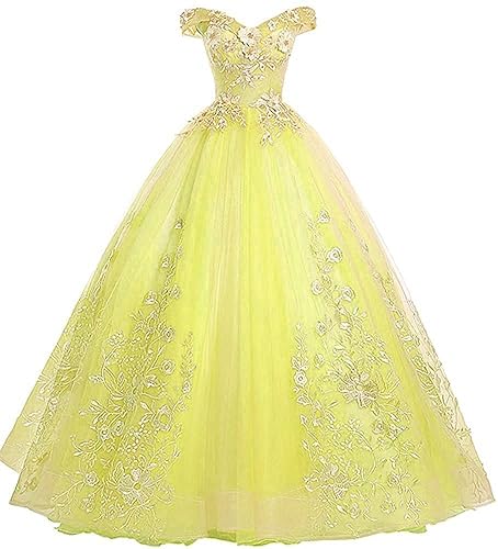 Xinaier Women's Quinceanera Dresses Lace Appliques Off Shoulder Ball Gown Sweet 16 Dresses with Pearl Yellow Size 16 in Saudi Arabia | Whizz Formal Xinaier Women's Quinceanera Dresses Lace Appliques Off Shoulder Ball Gown Sweet 16 Dresses with Pearl Yellow Size 16 in Saudi Arabia | Whizz Formal