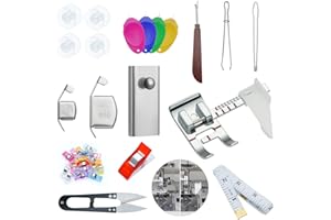 NOPHIKE Magnetic Seam Guide，3 Models of Magnet for Sewing Machine,Adjustable Guide Sewing Machine Presser Foot for use with Low-Shank Sewing Machines,20 pcs Sewing Clips Etc