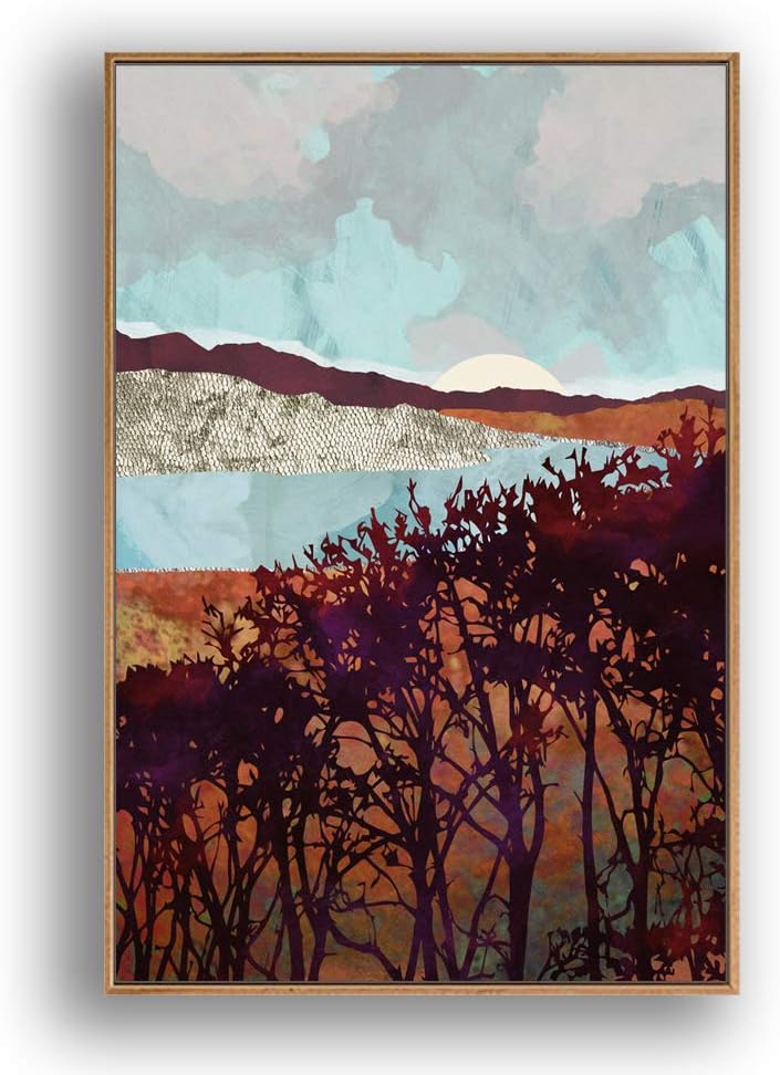 SIGNFORD Framed Canvas Home Artwork Decoration Nordic Style Scenery Canvas Wall Art for Living Room, Bedroom - 16x24 inches