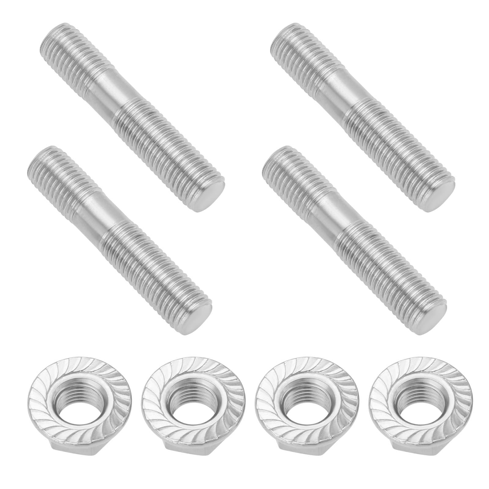 Photo 1 of SG Store 4 Sets M10x1.5 Double Exhaust Manifold Flange Studs 304 Stainless Steel Compatible with Toyota Compatible with Nissan
