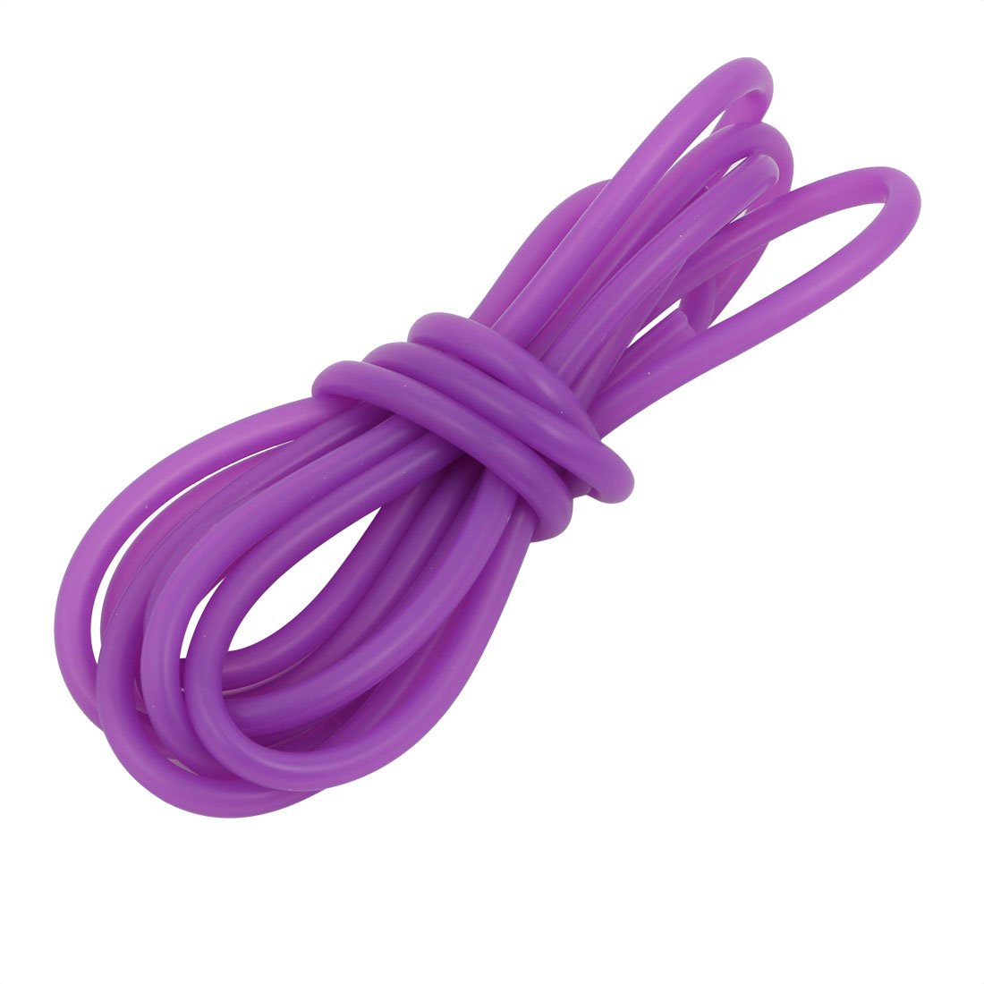 sourcingmap 3mm x 5mm Dia High Temp Resistant Silicone Tube Hose Rubber Pipe Purple 2M Long