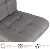 bigzzia Bar Stool Set of 2 Grey PU Leather Swivel Height Adjustable Backrest view 2