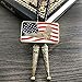 QUKE Native American Bald Eagle USA Flag Bolo Tie Genunie Leather for Men