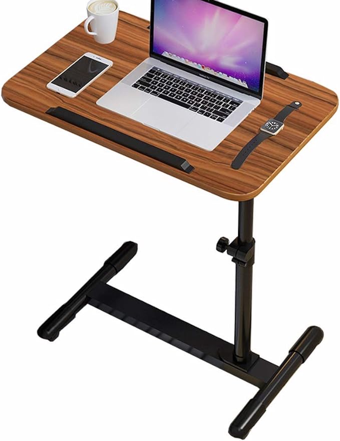 SN Swivel Overbed Table Adjustable, Bedside Laptop Desk with Wheels, C