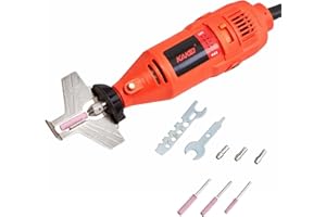 KAKEI Electric Chainsaw Sharpener Kit with High-Hardness Grinding Bits – 110V Mini Chain Saw Sharpener, 105W Adjustable Speed Motor, 3 Sharpening Bits (5/32", 3/16", 7/32") – CE Certified