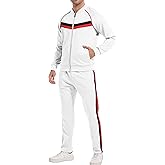 W JIANWANG Mens Tracksuit Sweatsuits 2 Piece Casual Jogging Warm Up Full Zip Athletic Long Sleeve Sets