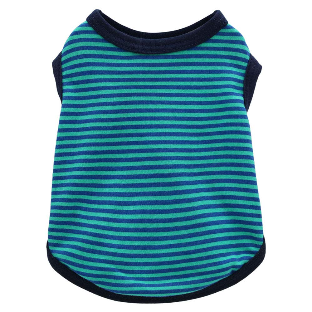 Dreamls Pet Clothes, Dog Striped T-shirt Cat Summer Thin Vest Puppy Cotton Costume Shirt for Small Dog Medium Dog (S)