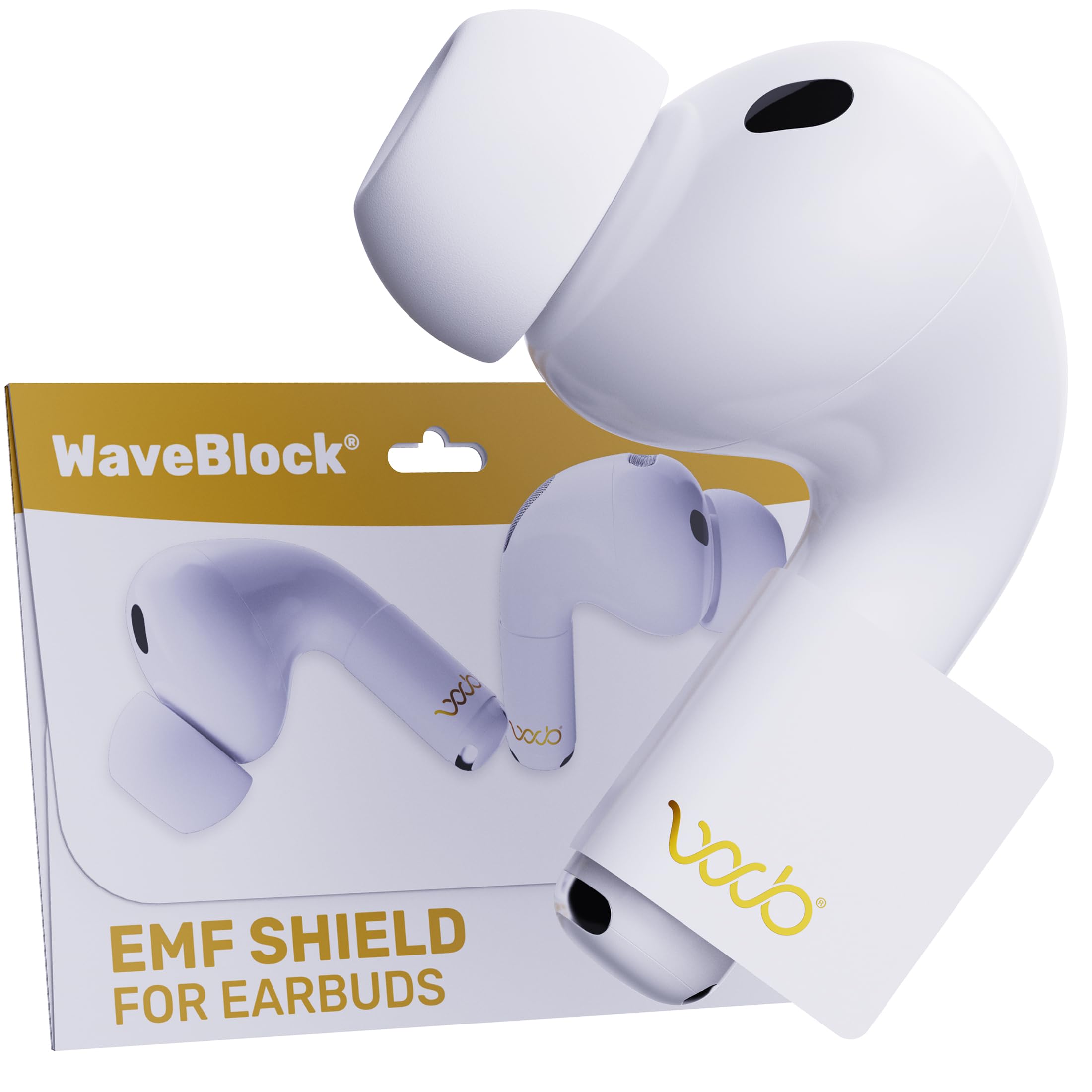 Harm Blocker for AirPods Pro, 5G Shield Reduction Sticker Compatible with AirPods Pro 3rd Gen or Pro 2, Fits in Case, Tested in FCC Certified Lab, Made in USA, WaveBlock EarProtect Sticker - 2 PACK