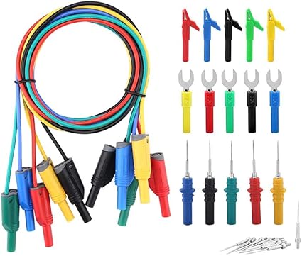 Oiyagai 10 Pezzi 2 in 1 Clip a Coccodrillo a Cavo Dupont Femmina, 30cm