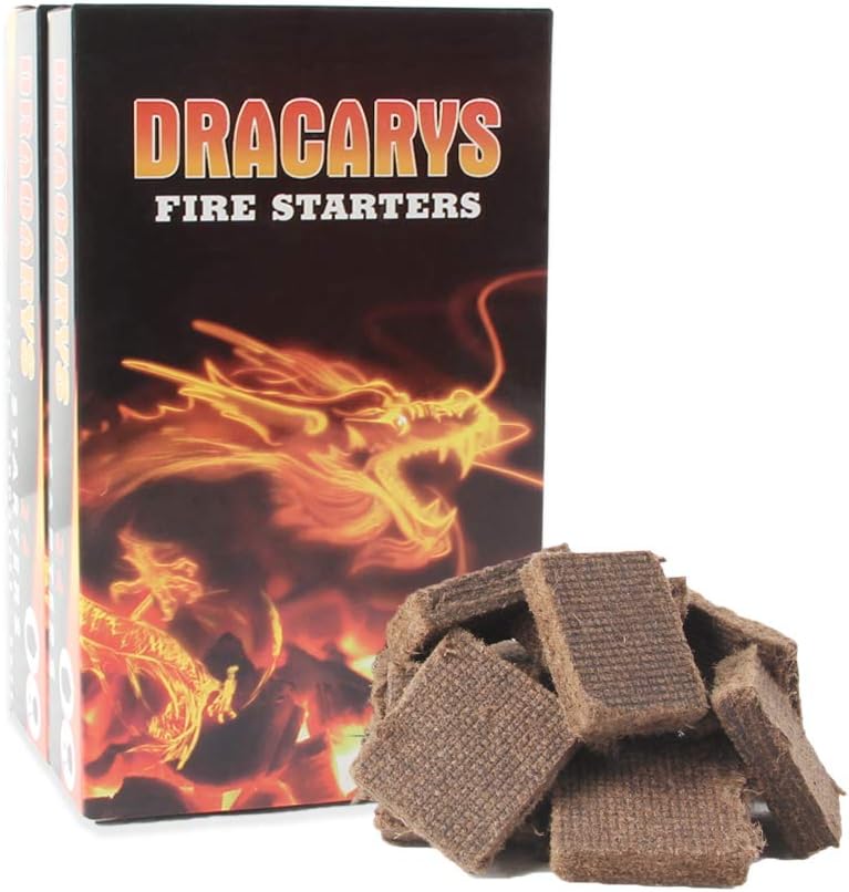 48PCs Natural Fire Starter Squares for Big Green Egg,Fire Charcoal Starter Cubes For Barbecue Grill, Kamado Joe Primo,Smokers Charcoal Grill,Campfires,Fast lighting Waterproof Odorless and Safe