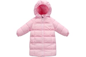 Happy Cherry Baby Girls Long Down Coats Lightweight Outwear Winter Hooded Jackets