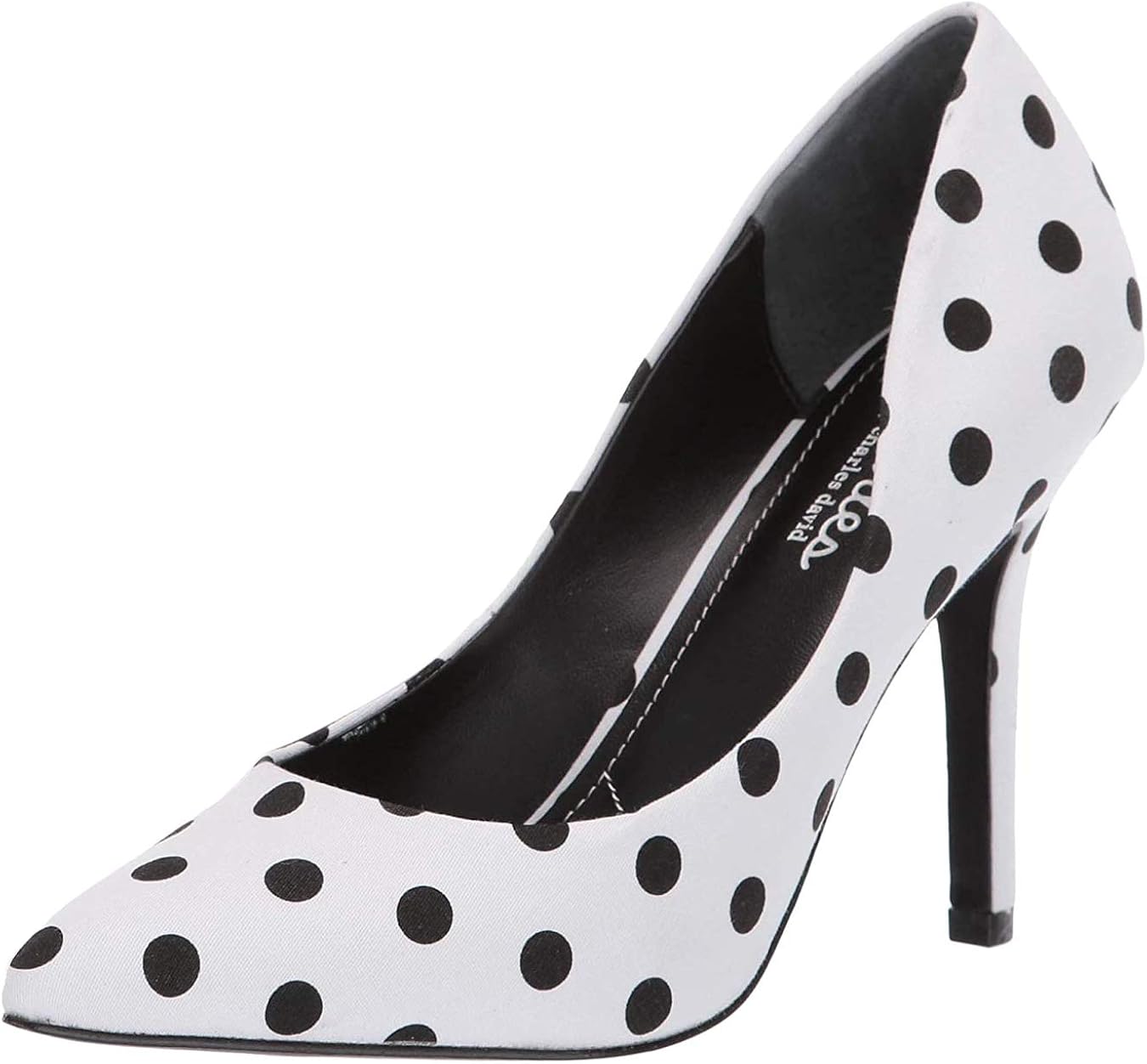 black and white polka dot pumps