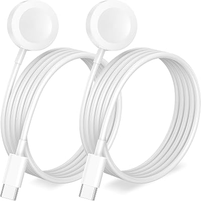 Amasuki 2 Pack USB C Magnetic iWatch Charger Cable 1m 3.3ft