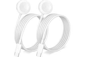 AMASUKI 𝟐𝟎𝟐𝟓 𝐔𝐩𝐠𝐫𝐚𝐝𝐞𝐝 𝐔𝐒𝐁 𝐂 for Apple Watch Charger Magnetic iWatch Charger Wireless Portable Compatible with iWatch Ultra2 Ultra Series 10/9/8/7/6/SE/SE2/5/4/3/2/1-[3.3FT/2Pack]
