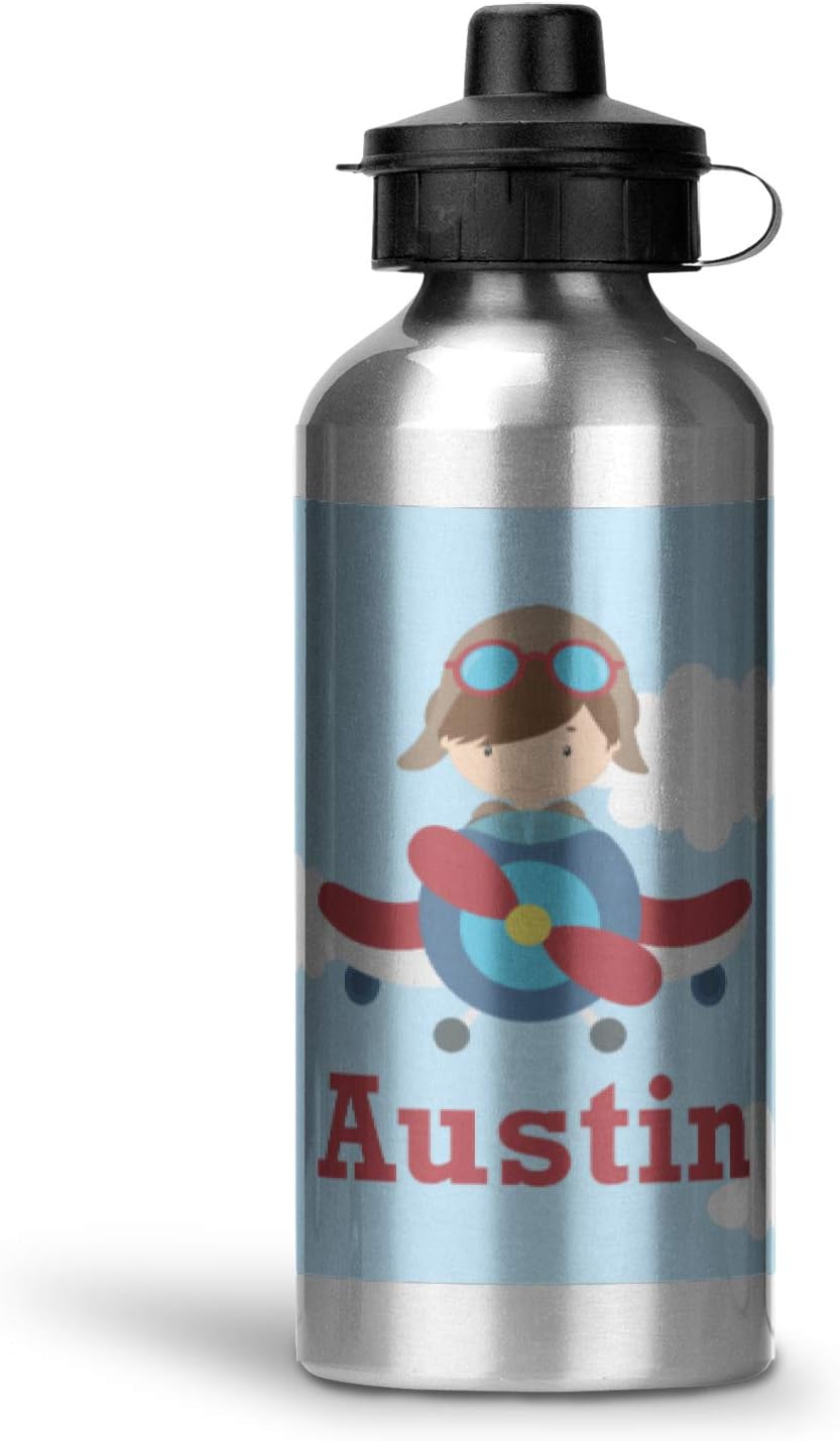 Airplane & Pilot Water Bottle Aluminum 20 oz