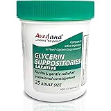 Avedana Glycerin Suppositories – 25 Adult Size Laxative Suppositories for Men and Women – Fast and Gentle Relief Suppositorie