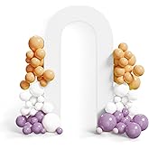 Peomeise 7.2FT Spandex Open Arch Backdrop Cover,U-Shaped 2-Sided Backdrop Cover,Round Top Chiara Stand Cover for Birthday Party Wedding Ceremony Baby Shower Decoration,White