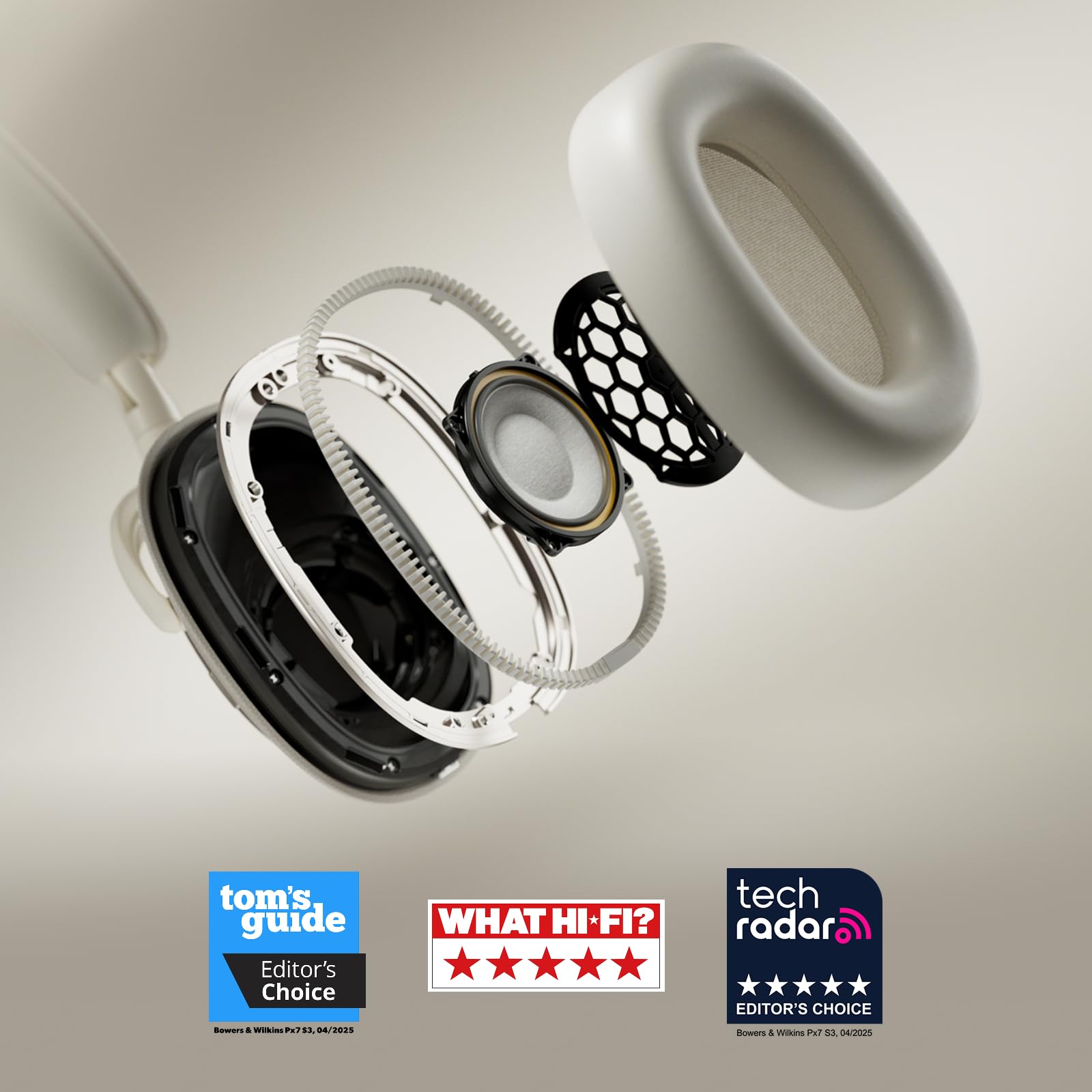 Bowers & Wilkins Px7 S3 Over-Ear-Kopfhörer mit Geräuschunterdrückung, kabellos, aptX™ Lossless, Schnellladung, 30 Stunden Wiedergabe, 8 integrierte Mikrofone - Anthrazitschwarz 9