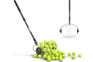 NEEWER Tennis Ball Hopper, 30-58"/77-148cm Telescopic Ball Retriever Picker Upper, Rolling Collector Basket Holder Roller for
