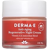 Derma E Anti-Aging Regenerative Night Cream – Firming Astaxanthin Moisturizer For Face – Lightweight Overnight Anti-Wrinkle Cream With Jojoba Oil And Vitamin E, 2 oz