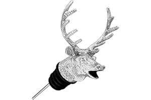Wine Aerator Pourer Spout Bottle Pourers for Alcohol Stainless Steel Deer Stag Head Wine Pourer Stags with Food Grade Silicon