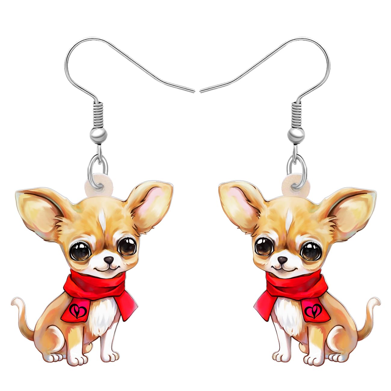 WEVENI Cute Acrylic Dog Earrings Dangle Pug Dachshund Decor Jewelry Chihuahua Gifts for Women Girls Kids Pet Dog Charms (Chihuahua D)