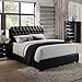 Roundhill Furniture Blemerey 110 Wood Bonded Leather Bed, King, Black